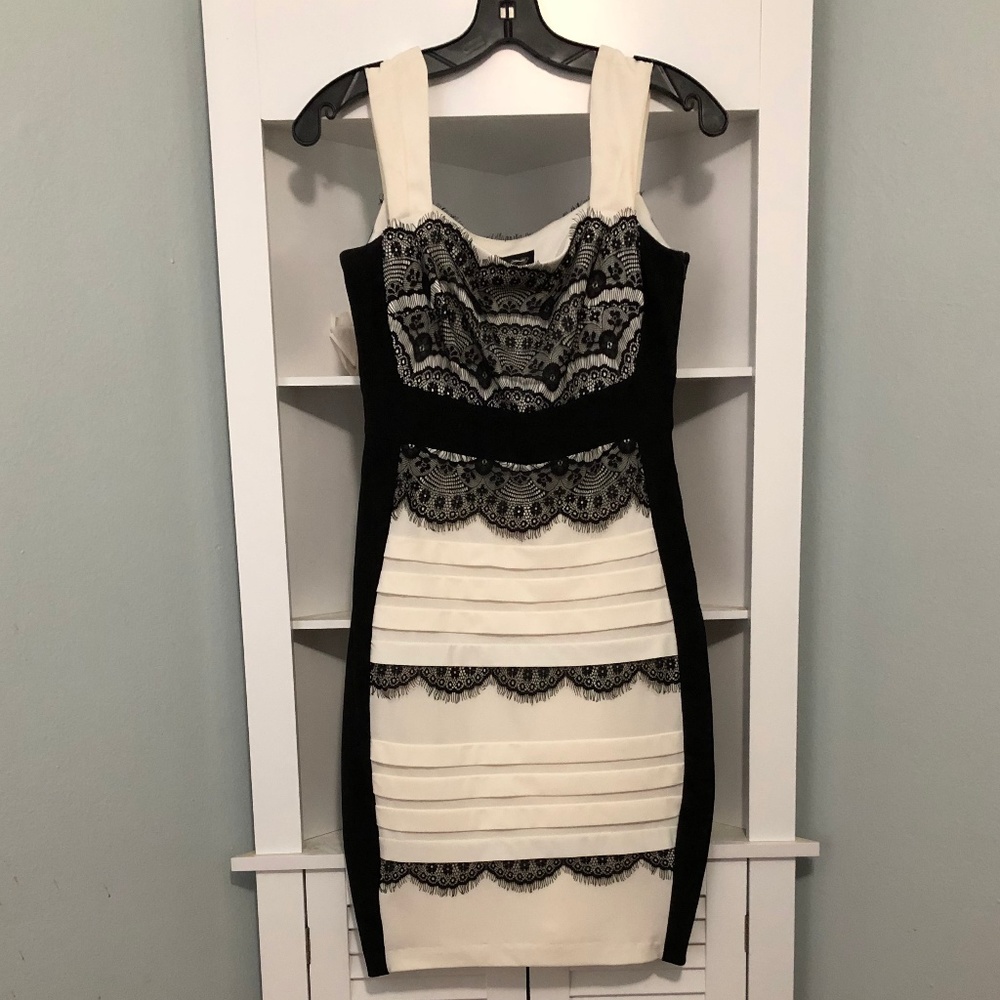 EUC JAX BodyCon Black/White Dress, size 2